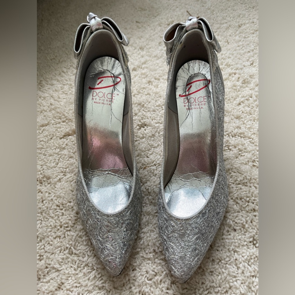 Sparkly Silver Heels Size 7